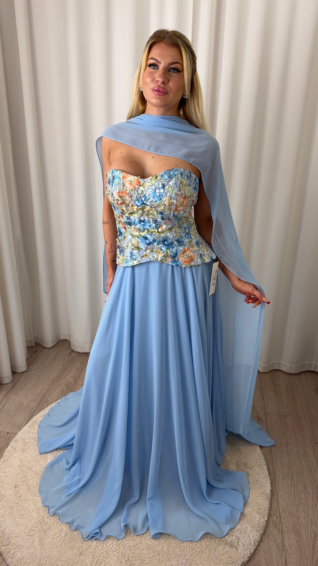 Ocean Blue Flower Dress