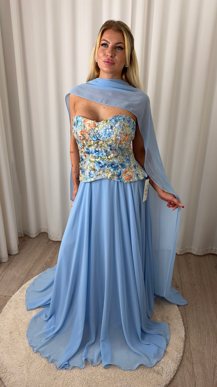 Ocean Blue Flower Dress