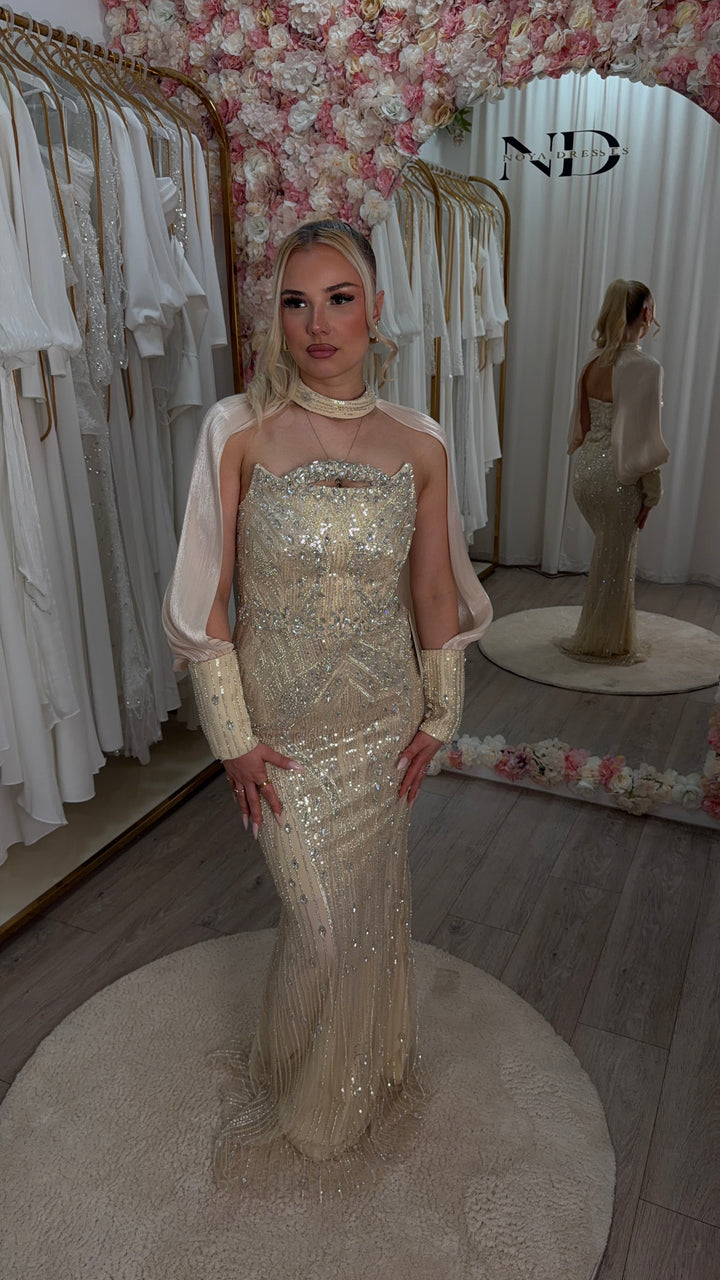 Champagne Royal Pearl Gown