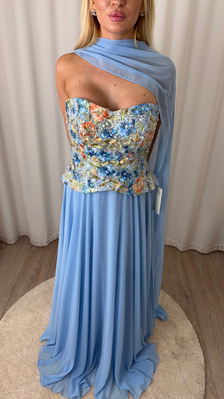 Ocean Blue Flower Dress