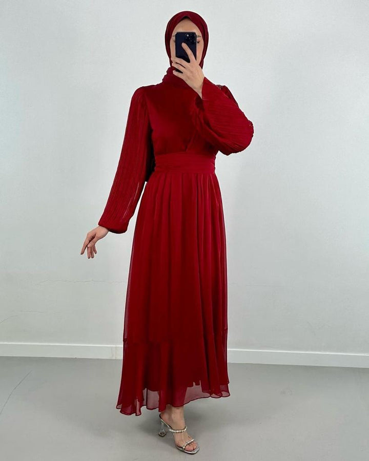 Hijab Quotidien Robe Rouge