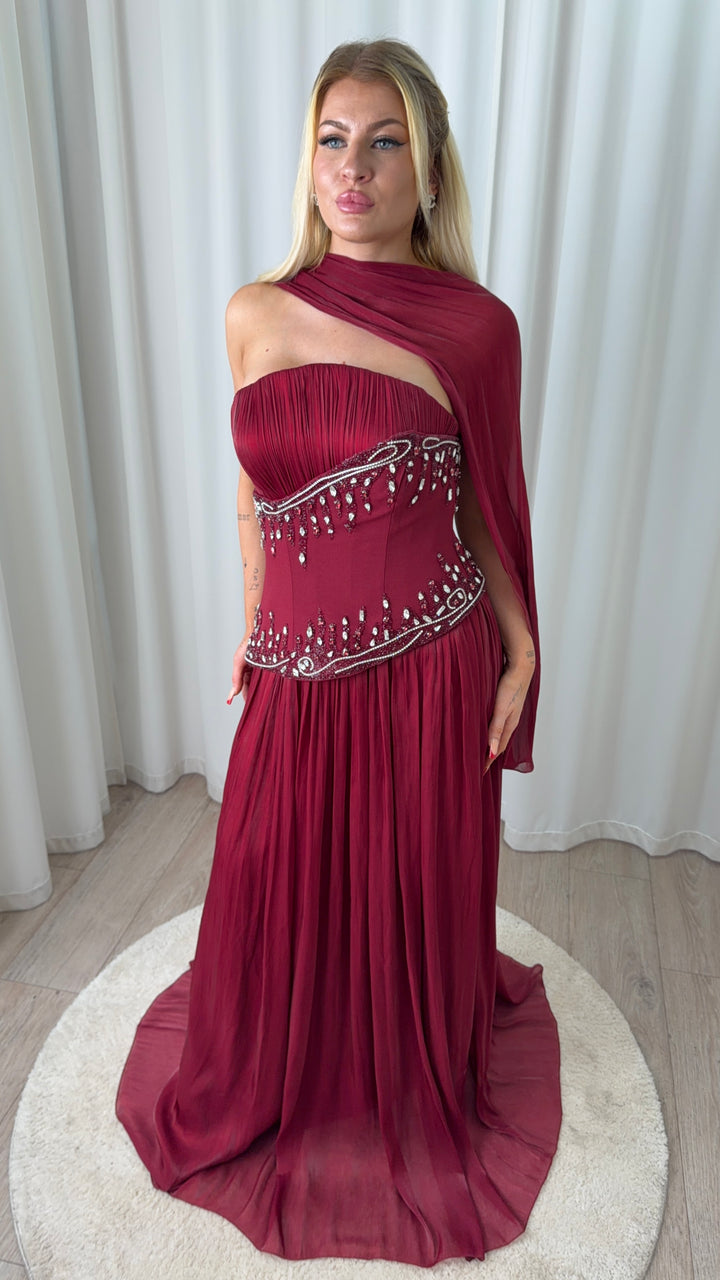 Bordeaux Corsett Dress